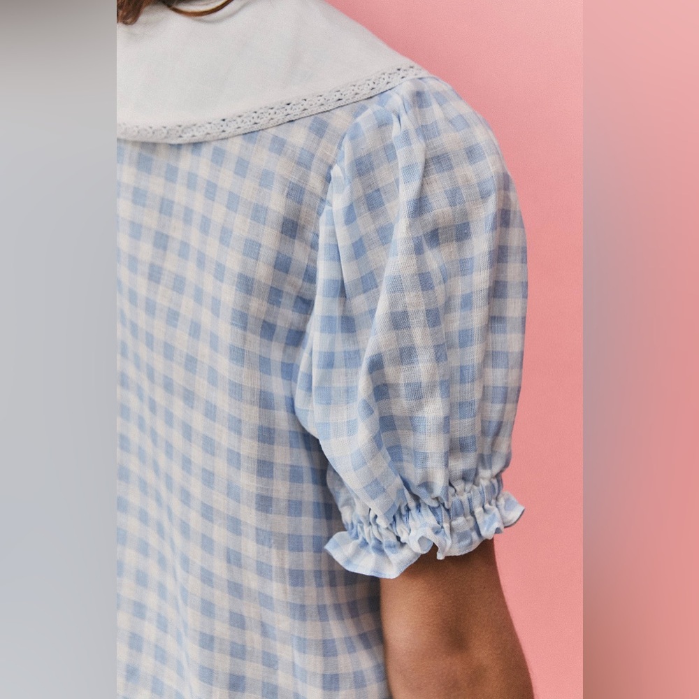 NWOT Sleeper Marie Linen Mini Dress Blue | S - Picture 8 of 14